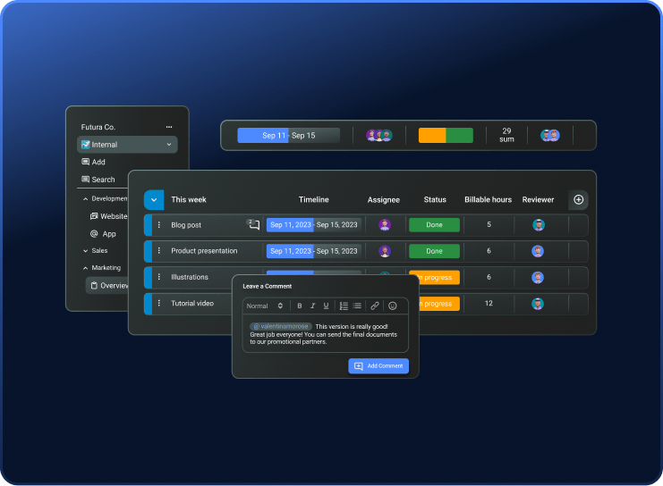 Screenshot of Plaky project and task management software