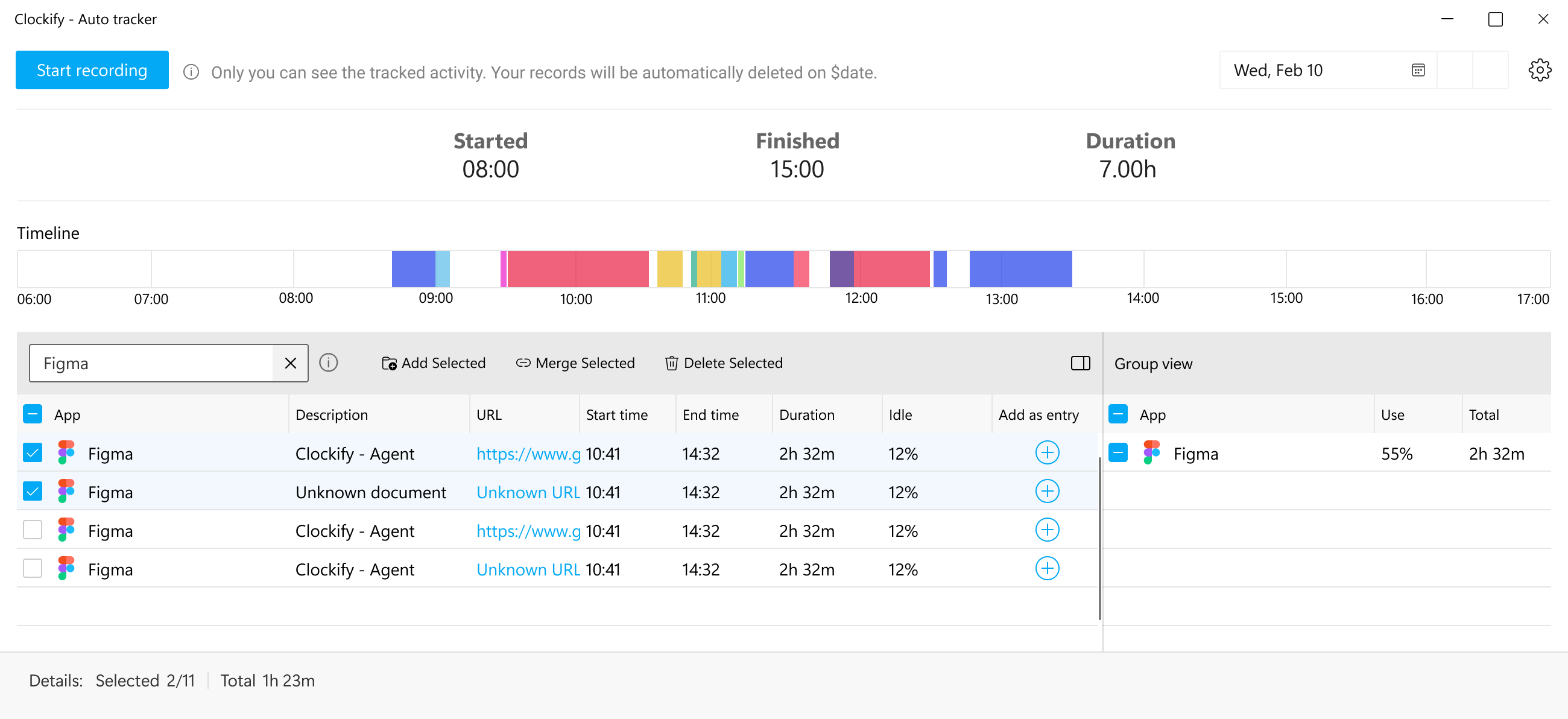 auto tracker app filtering