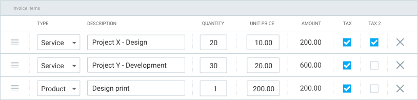 Item-based taxes