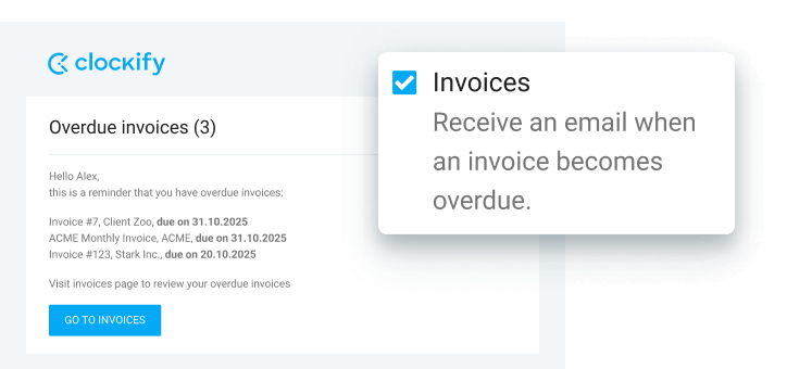 reminders for overdue invoices