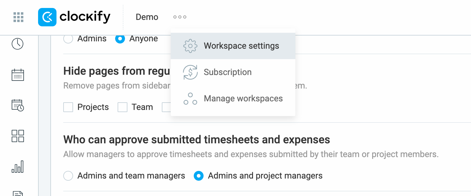 enabling project manager approval