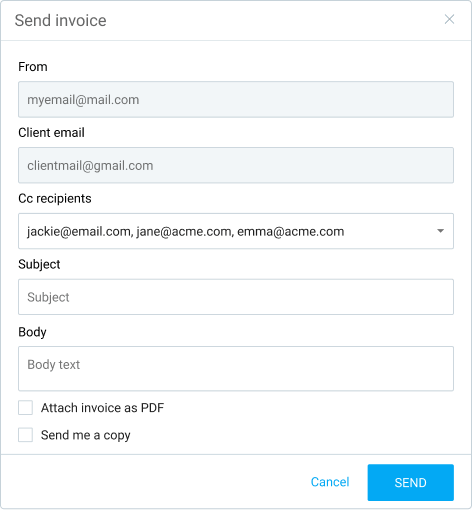 send invoice multiple addresses