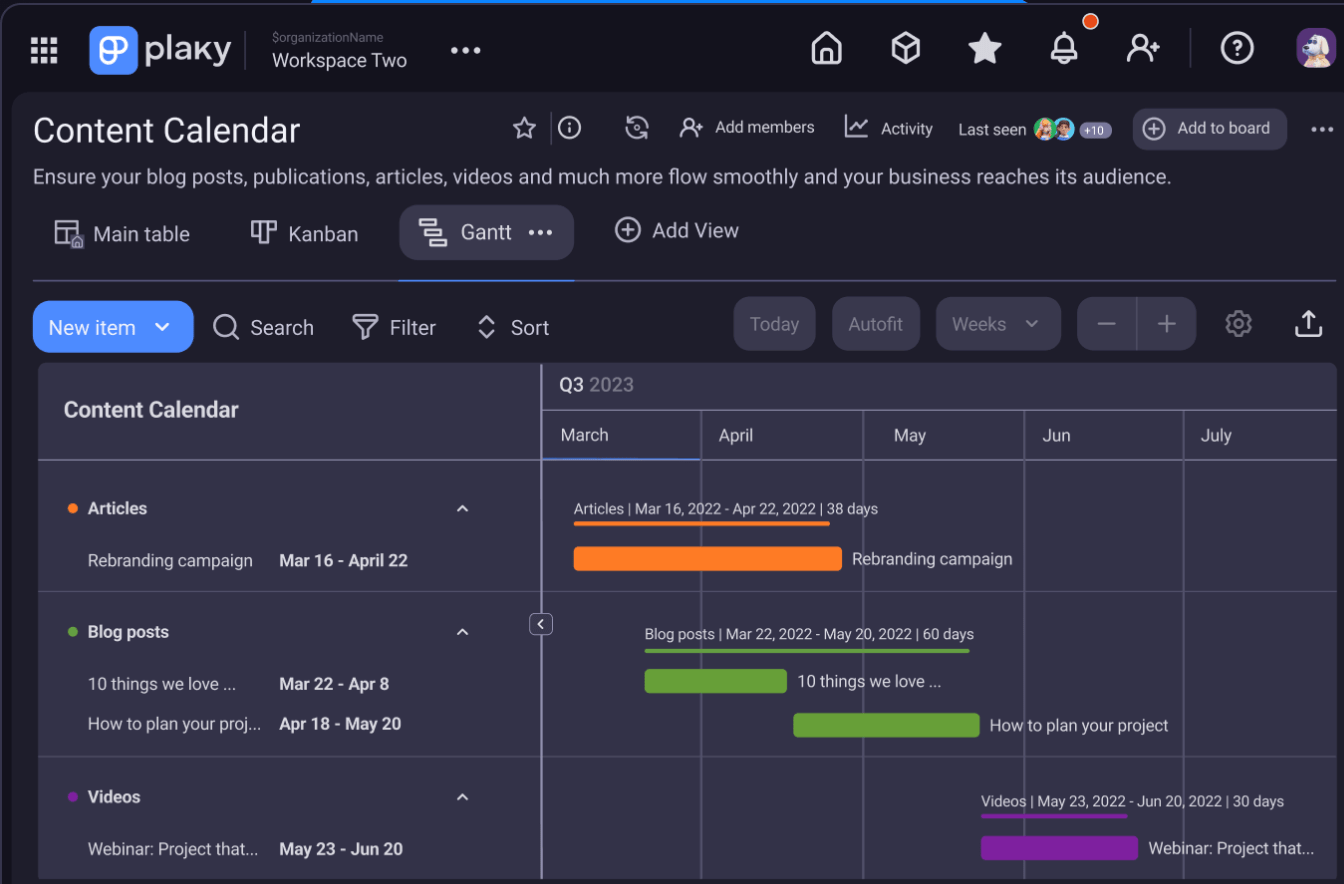 gantt view screenshot