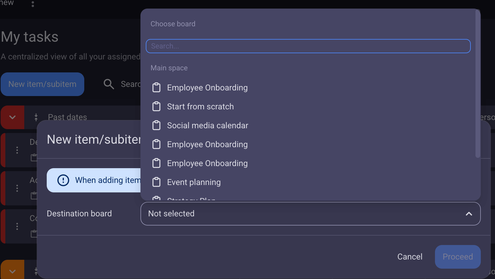create new task