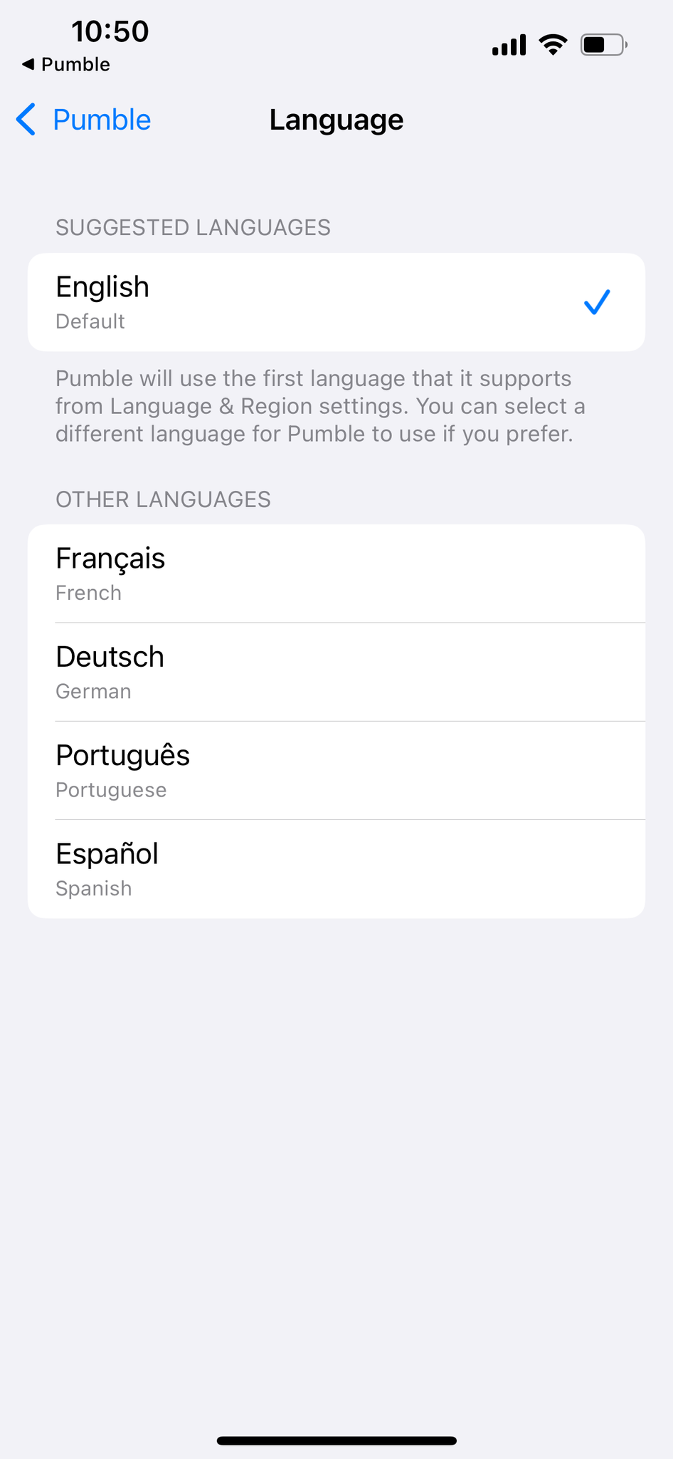 language preferences