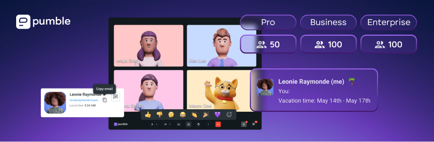 Reactions in meetings, more participants on video calls, and more