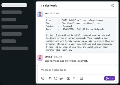 Gmail Pumble Integration UI