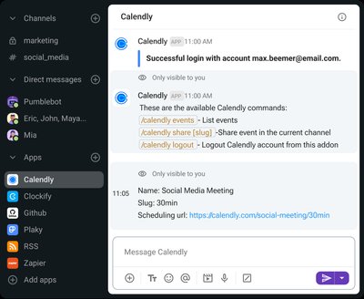 Pumble Calendly Integration