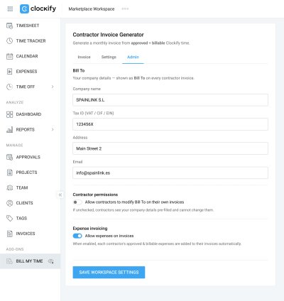 CAKE.com: Contractor Invocie Generator-Clockify Integration