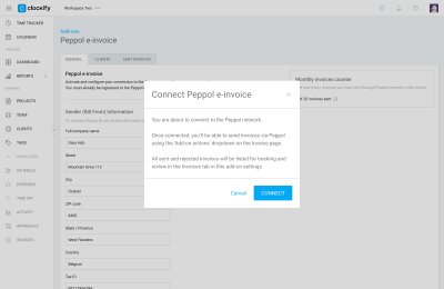 CAKE.com: Peppol-Clockify Integration