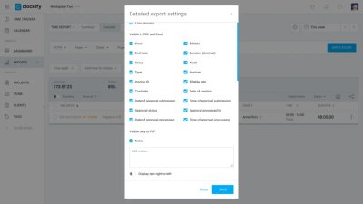 Approve submission timestamp in Clockify