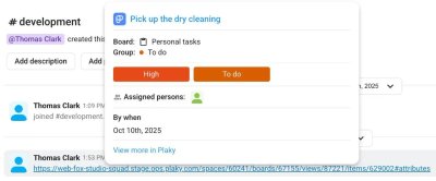Preview Plaky link in Pumble