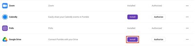Pumble: Google Drive Installation