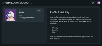 CAKE.com: Account Profile