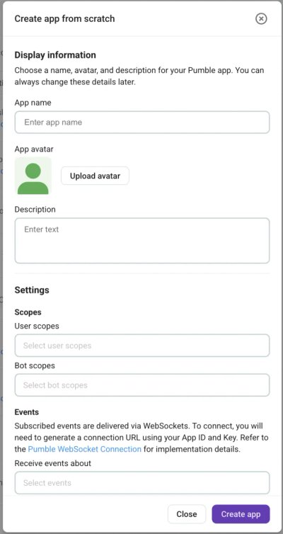 App builder in Pumble