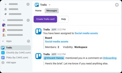 CAKE.com: Pumble-Trello Integration