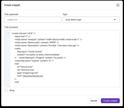 Pumble: Text and code snippets