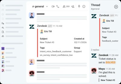 Pumble: Zendesk Threads
