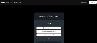 CAKE.com Marketplace login