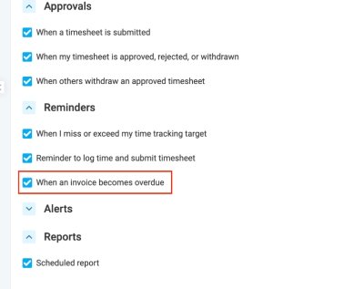 Clockify Invoice Reminder