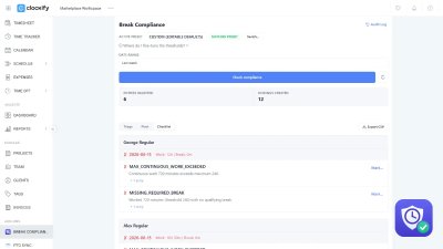 CAKE.com: Break Compliance-Clockify Integration