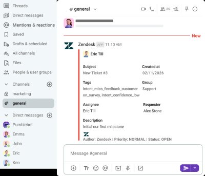 Pumble: Zendesk Tickets