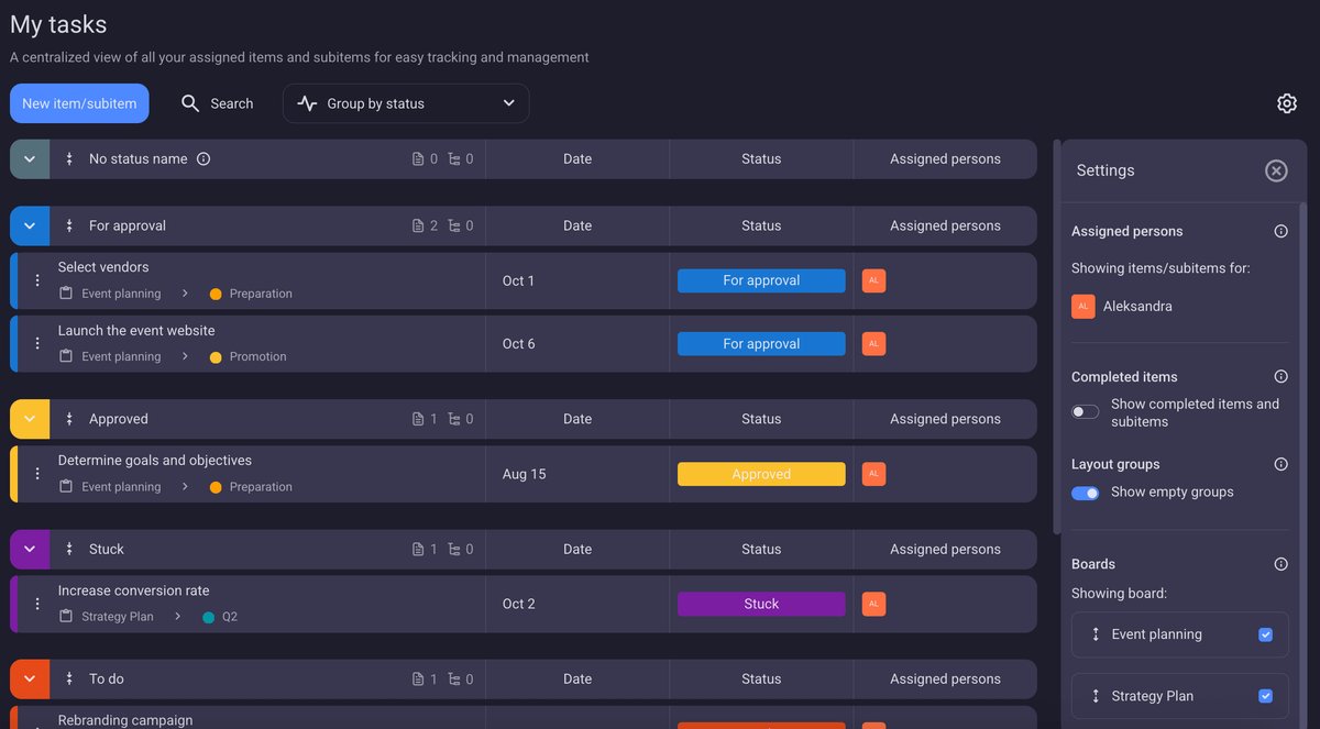 My Tasks | Plaky | CAKE.com Updates