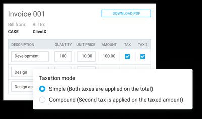 Clockify: Tax Option per Invoice