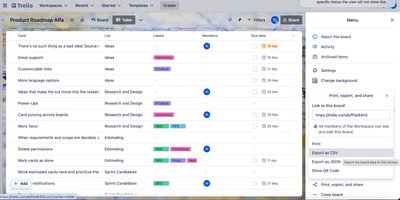Plaky: Trello Board Export