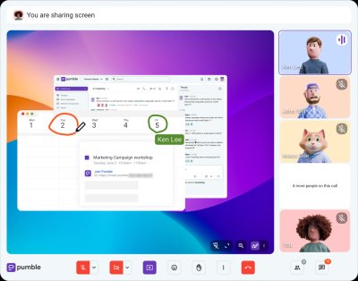 Annotation on video calls in Pumble