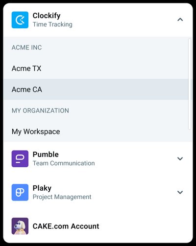 CAKE.com: Account App Switcher