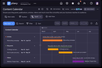 Plaky: Subitems in Gantt view