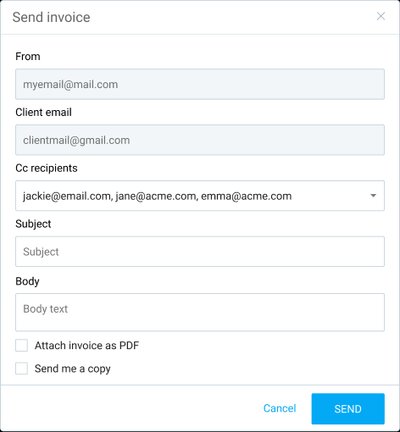 Clockify: Send Invoices to Multiple Adderesses