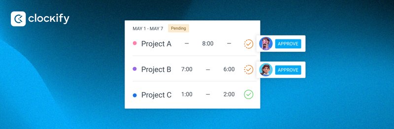 Project Manager Approval | Clockify | CAKE.com Updates